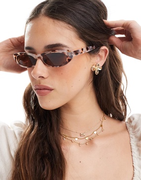 Aire Avior slim oval sunglasses in cookie tort