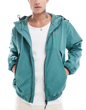 Bershka nylon windbreaker in turquoise