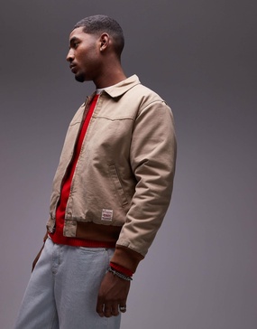 Levi's Workwear capsule embarcadero aviator bomber jacket lightweight canvas in beige