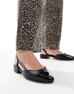 ALDO Clementinne slingback flats with toe cap in black