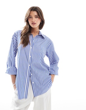 Miss Selfridge oversized shirt in navy