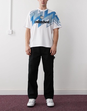 Aape by A Bathing Ape pull on straight leg carpenter pants in black