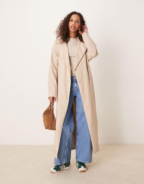 Calvin Klein Jeans tie trench coat in beige