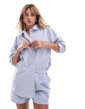 Brave Soul blue and white striped shirt - part of a set