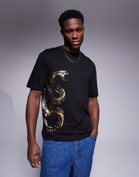Armani Exchange lunar capsule snake t-shirt in black