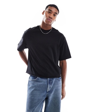 Bershka boxy t-shirt in black