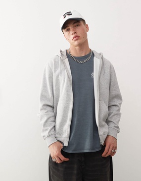 Weekday Standard Zip Hoodie in gray