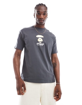 Aape by A Bathing Ape logo chest t-shirt in gray