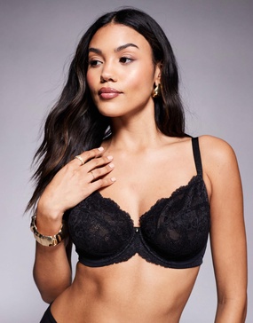 Ann Summers Fuller Bust Sexy Lace non padded plunge bra in black