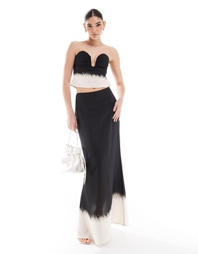 ASOS DESIGN maxi skirt in ombre print - part of a set