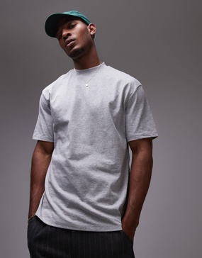 Topman oversized T-shirt in gray heather