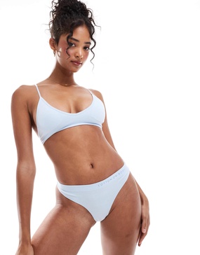 Cotton On seamless high cut G-string briefs in baby blue - part of a set