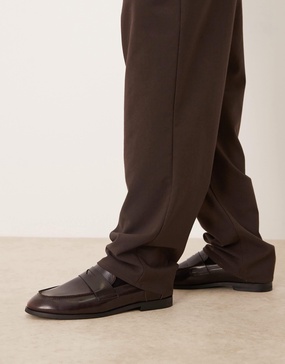 ASOS DESIGN penny loafers in brown