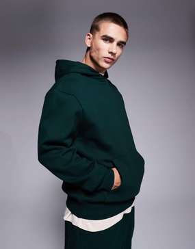 ASOS DESIGN premium heavyweight oversized hoodie in forest green