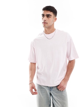 Bershka oversized T-shirt in light pink