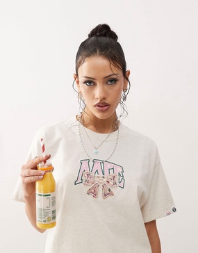 Aape By A Bathing Ape logo t-shirt in ivory