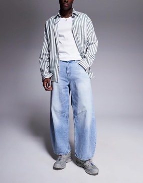 ASOS DESIGN horseshoe fit jeans in light wash blue