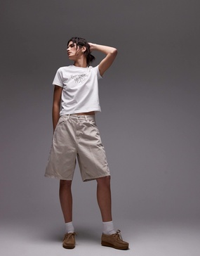 Carhartt WIP Brandon loose fit denim shorts in beige