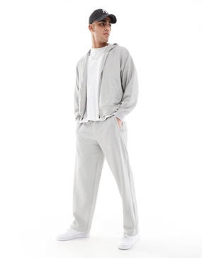 Bershka seersucker sweatpants in light gray - part of a set