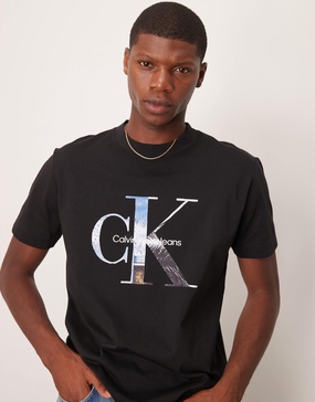 Calvin Klein Jeans large photo logo t-shirt in black