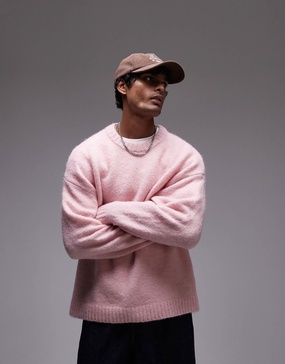 Topman relaxed fit sweater in light pink