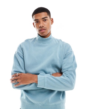Another Influence acid wash high neck top in green
