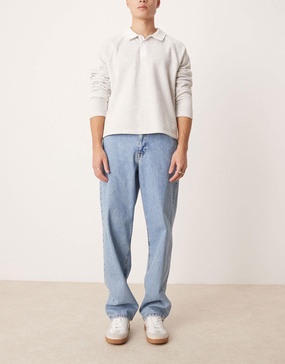 ASOS DESIGN baggy jeans in mid wash blue