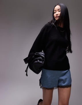 ARKET super soft alpaca wool blend relaxed sweater in black