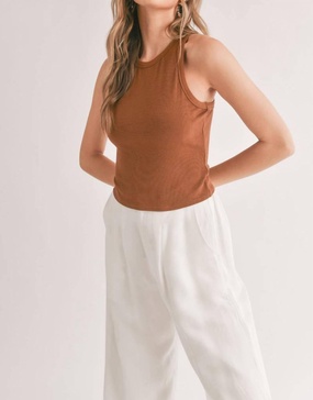 marshmallow crop tank in brown