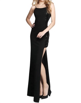high slit in black