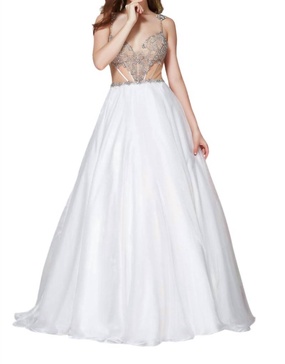 corset prom dress in ivory