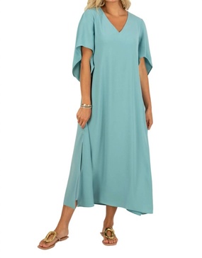 meredith midi dress in aqua sea