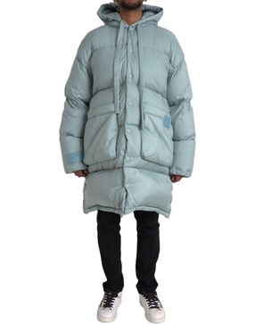 Quilted Hooded Puffer Jacket Blue