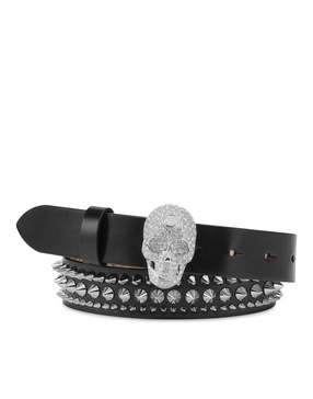 leather belt skull