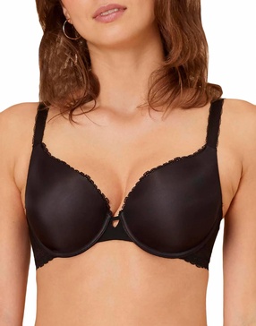 confiance padded plunge bra in black