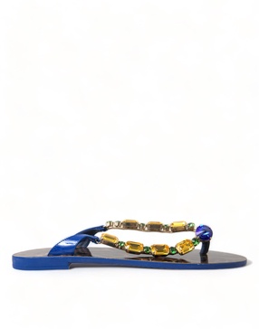 dolce & gabbana elegant leather flat women's sandals