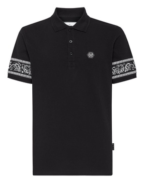 slim fit piquet polo shirt ss paisley bandana