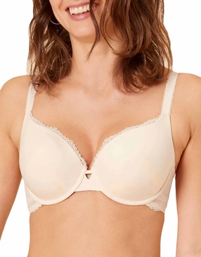 confiance padded plunge bra in beige