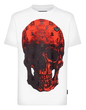 t-shirt round neck ss print skull