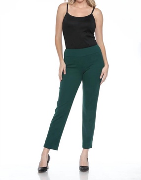pull on slim ankle pant in green