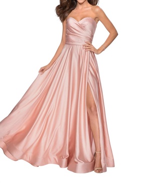 strapless gown in blush