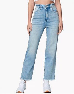 the baxter ribcage raw hem straight leg in fdm