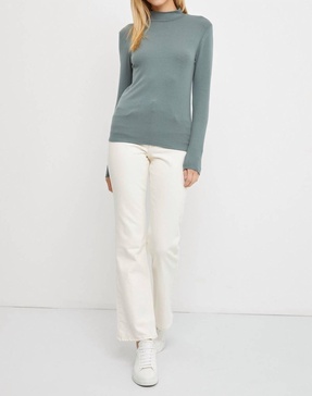 turtle neck knit top in spruce