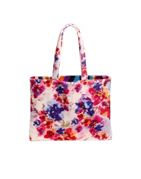 women's summer days terry beach tote bag in multi