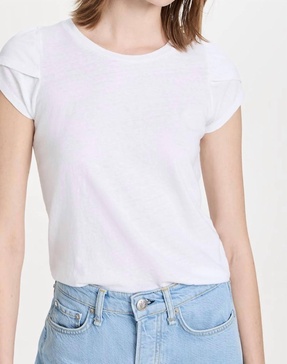 tulip sleeve tee in white