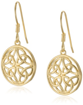 Amazon Essentials Sterling Silver Celtic Knot Round Drop Wire Earrings , (previously Amazon Collection)