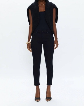 audrey mid rise skinny jean in dark vinyl