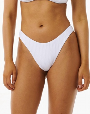 premium surf high leg bikini bottoms in white