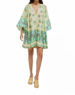 printed velma mini dress in seafoam
