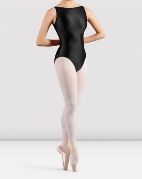 mirella glow boat neck leotard in black
